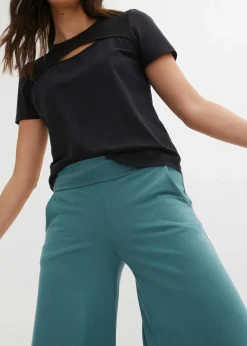 bonprix Nachhaltigere Materialien|Hosen^Loungewear Culotte mit weitem Bein graugrün