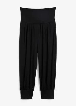bonprix Wäsche·Homewear|Bekleidung·Strickmode^Loungewear Haremshose in Caprilänge schwarz