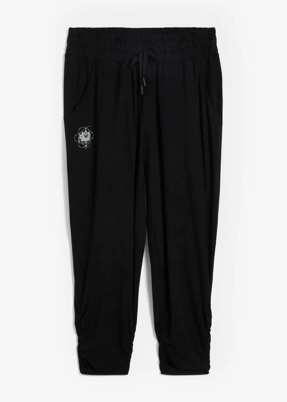 bonprix Wäsche·Homewear|Bekleidung·Strickmode^Loungewear Haremshose mit gerafftem Saum schwarz