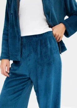 bonprix Wäsche·Homewear|Wäsche·Nachtwäsche^Loungewear Hausanzug aus Kuschelfleece blaupetrol gestreift