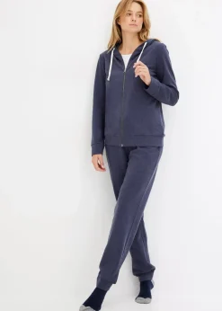 bonprix Wäsche·Homewear|Wäsche·Nachtwäsche^Loungewear Hausanzug aus Sweatware dunkelblau meliert