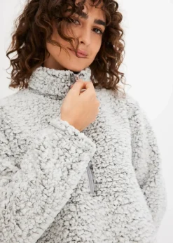 bonprix Wäsche·Homewear|Wäsche·Nachtwäsche^Loungewear Hausanzug aus Teddy Fleece hellgrau
