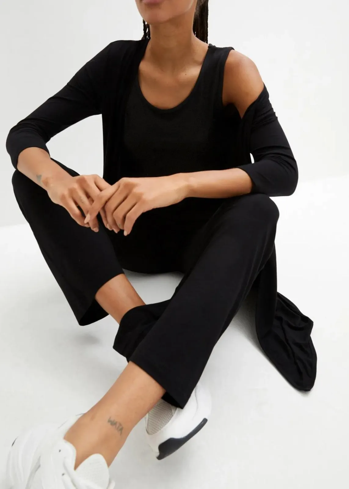 bonprix Hosen|Homewear^Loungewear Hausanzug (3-tlg.Set) mit Viskose schwarz