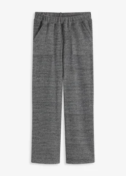 bonprix Wäsche·Homewear|Wäsche·Nachtwäsche^Loungewear Hose aus kuscheligem Chenille schwarz meliert