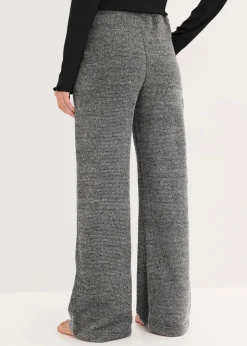 bonprix Wäsche·Homewear|Wäsche·Nachtwäsche^Loungewear Hose aus kuscheligem Chenille schwarz meliert