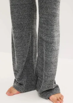 bonprix Wäsche·Homewear|Wäsche·Nachtwäsche^Loungewear Hose aus kuscheligem Chenille schwarz meliert