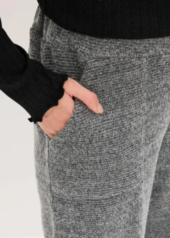 bonprix Wäsche·Homewear|Wäsche·Nachtwäsche^Loungewear Hose aus kuscheligem Chenille schwarz meliert