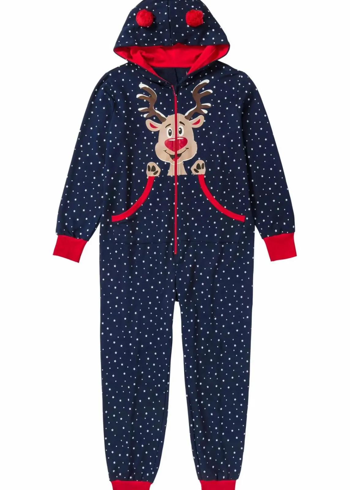 bonprix Wäsche·Homewear|Wäsche·Nachtwäsche^Loungewear Overall aus Sweatware dunkelblau bedruckt