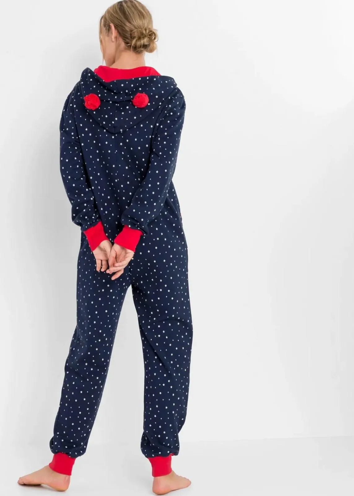 bonprix Wäsche·Homewear|Wäsche·Nachtwäsche^Loungewear Overall aus Sweatware dunkelblau bedruckt