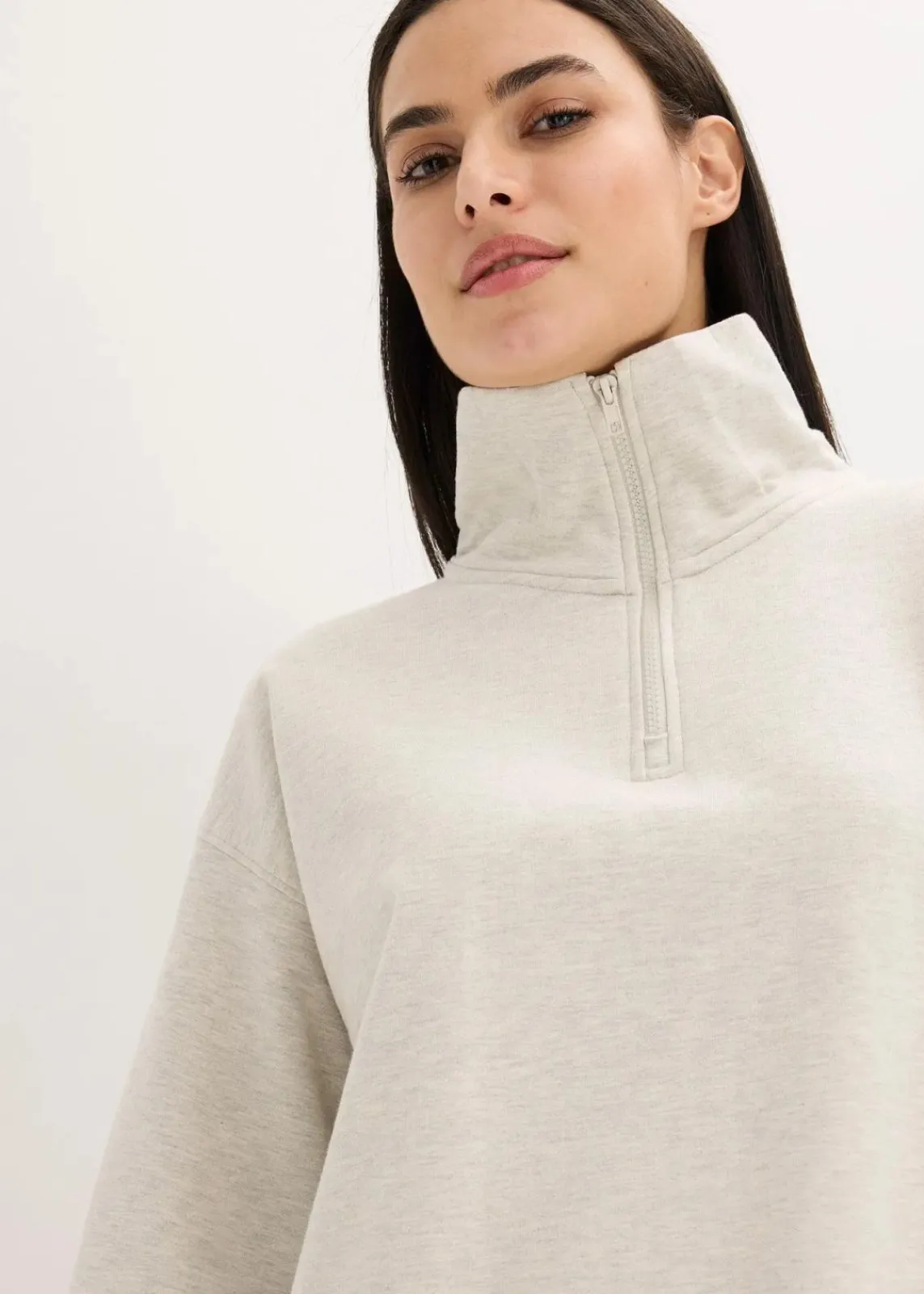 bonprix Wäsche·Homewear|Wäsche·Nachtwäsche^Loungewear Sweat Hausanzug mit Leggings naturmeliert/schwarz