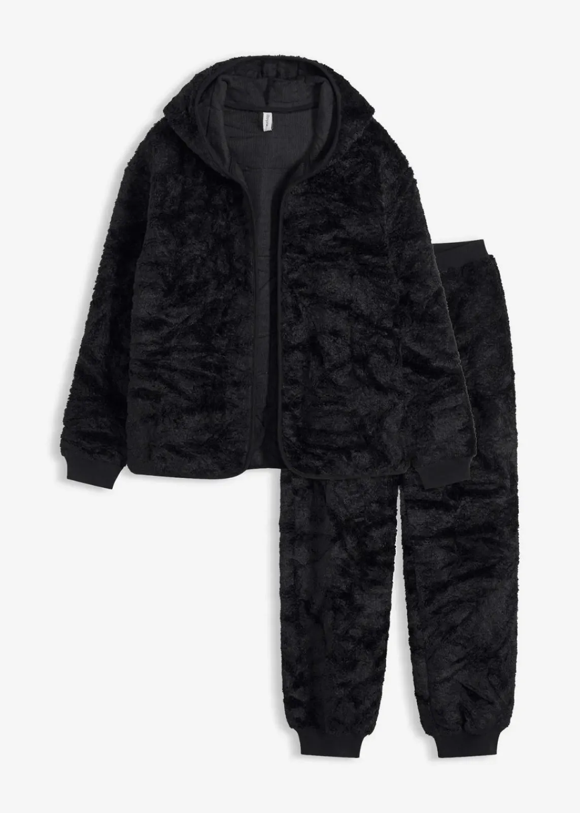 bonprix Wäsche·Homewear|Wäsche·Nachtwäsche^Loungewear Teddy Hausanzug schwarz