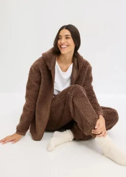 bonprix Homewear|Nachtwäsche^Loungewear Teddy Hausanzug lehmbraun