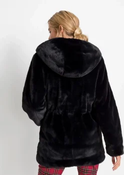 bonprix Jacken & Mäntel^Lässige Fellimitat-Jacke schwarz