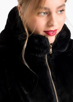 bonprix Jacken & Mäntel^Lässige Fellimitat-Jacke schwarz