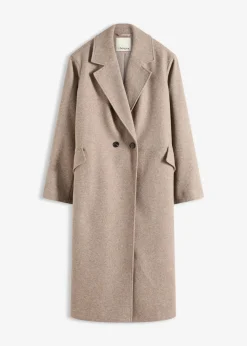 bonprix Bekleidung·Hosen|Jacken & Mäntel^Mantel taupe meliert