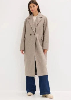 bonprix Bekleidung·Hosen|Jacken & Mäntel^Mantel taupe meliert