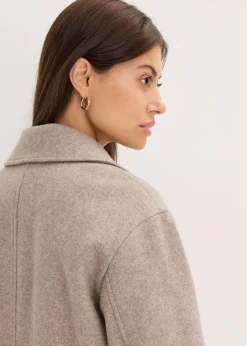 bonprix Bekleidung·Hosen|Jacken & Mäntel^Mantel taupe meliert