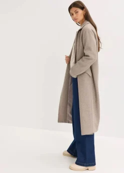 bonprix Bekleidung·Hosen|Jacken & Mäntel^Mantel taupe meliert