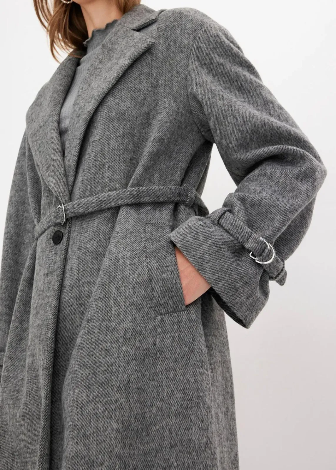 bonprix Jacken & Mäntel|Bekleidung·Hosen^Mantel grau/schwarz