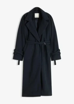 bonprix Kurzgrößen|Bekleidung·Hosen^Mantel aus Viskose-Mix dunkelanthrazit