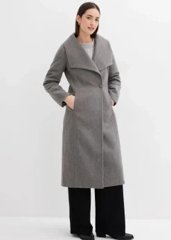 bonprix Jacken & Mäntel|Bekleidung·Hosen^Mantel aus Wollimitat grau meliert
