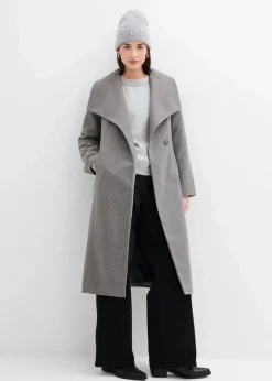 bonprix Jacken & Mäntel|Bekleidung·Hosen^Mantel aus Wollimitat grau meliert