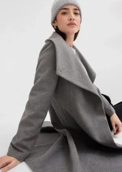 bonprix Jacken & Mäntel|Bekleidung·Hosen^Mantel aus Wollimitat grau meliert