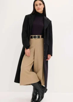 bonprix Jacken & Mäntel|Bekleidung·Hosen^Mantel aus Wollimitat in Maxilänge schwarz
