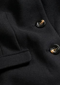 bonprix Jacken & Mäntel|Bekleidung·Hosen^Mantel aus Wollimitat in Maxilänge schwarz