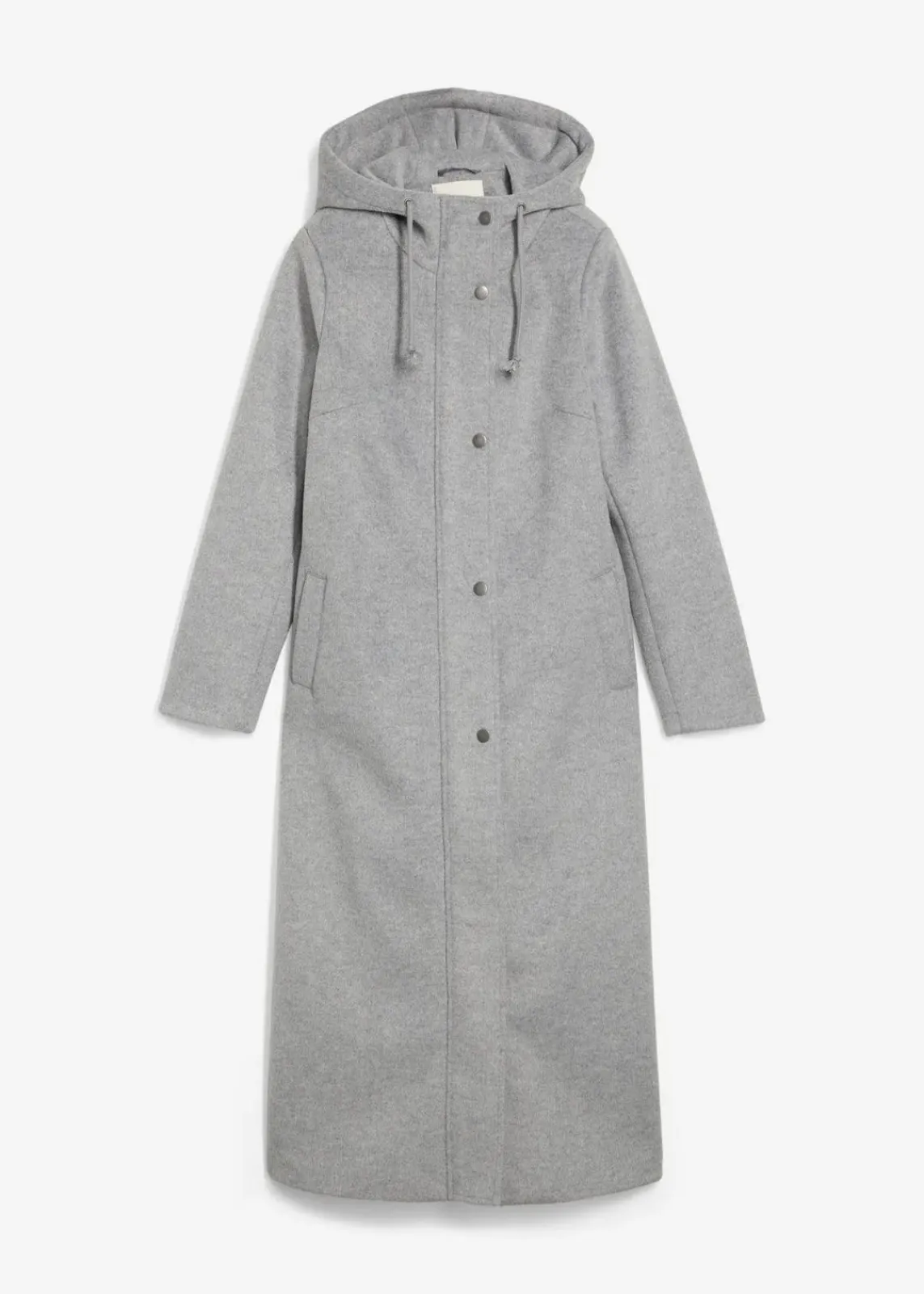 bonprix Jacken & Mäntel|Bekleidung·Hosen^Mantel aus Wollimitat, Maxi-Länge grau meliert