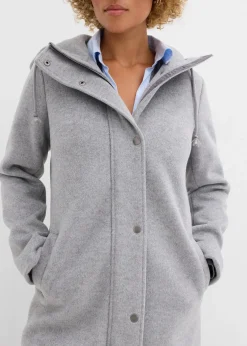bonprix Jacken & Mäntel|Bekleidung·Hosen^Mantel aus Wollimitat, Maxi-Länge grau meliert
