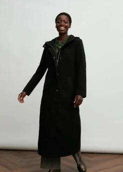 bonprix Bekleidung·Hosen|Jacken & Mäntel^Mantel aus Wollimitat, Maxi-Länge schwarz