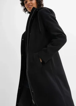 bonprix Bekleidung·Hosen|Jacken & Mäntel^Mantel aus Wollimitat, Maxi-Länge schwarz