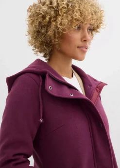 bonprix Jacken & Mäntel|Bekleidung·Hosen^Mantel aus Wollimitat, Maxi-Länge aubergine