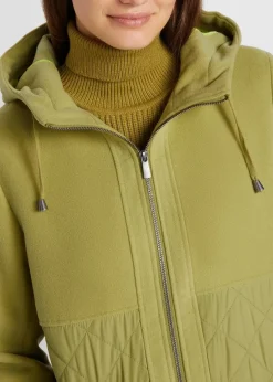 bonprix Jacken & Mäntel|Bekleidung·Hosen^Mantel in Materialmix goldoliv