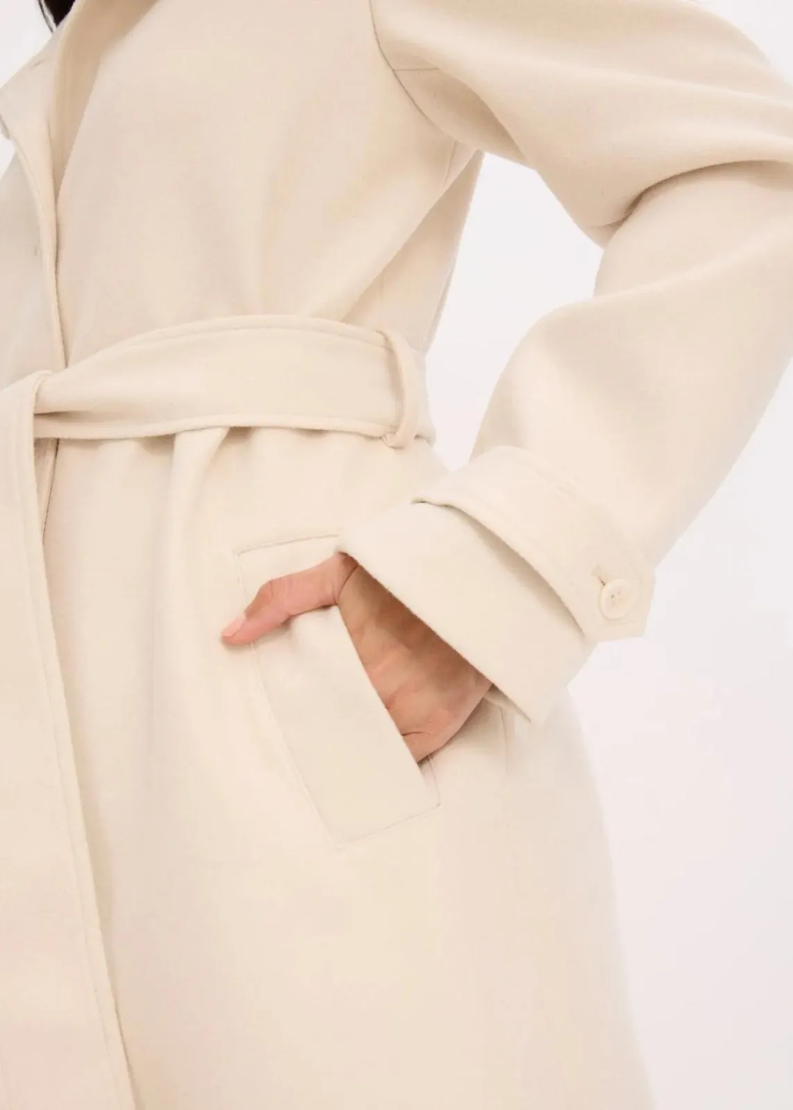 bonprix Jacken & Mäntel|Bekleidung·Hosen^Mantel in Wolloptik kieselbeige