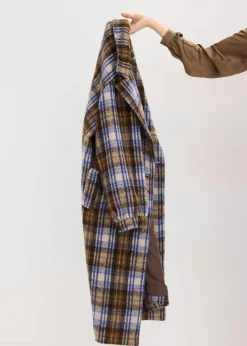 bonprix Bekleidung·Hosen|Jacken & Mäntel^Mantel mit Ballonärmeln dunkelbraun/saphirblau