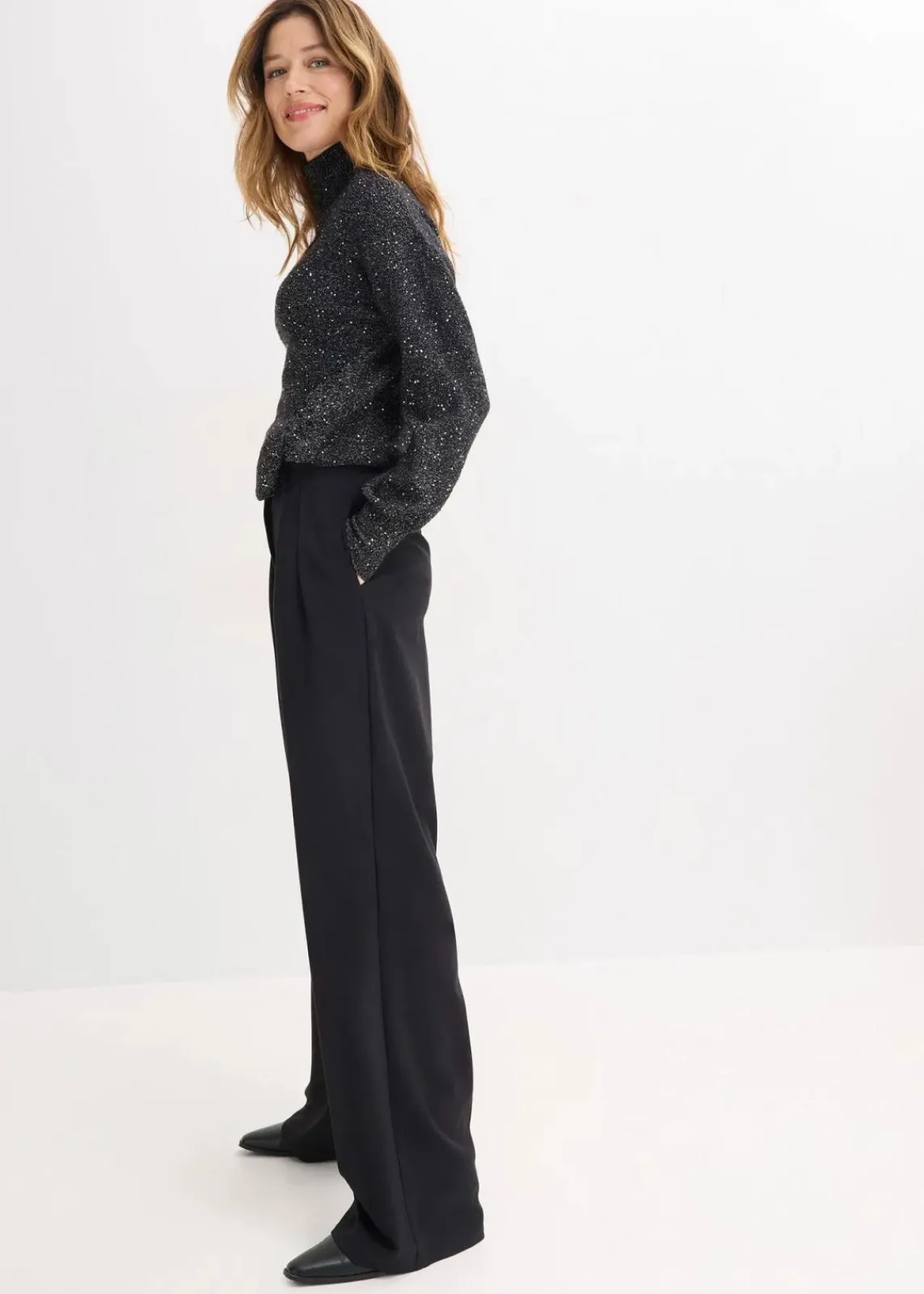 bonprix Bekleidung·Kleider|Hosen^Marlenehose schwarz