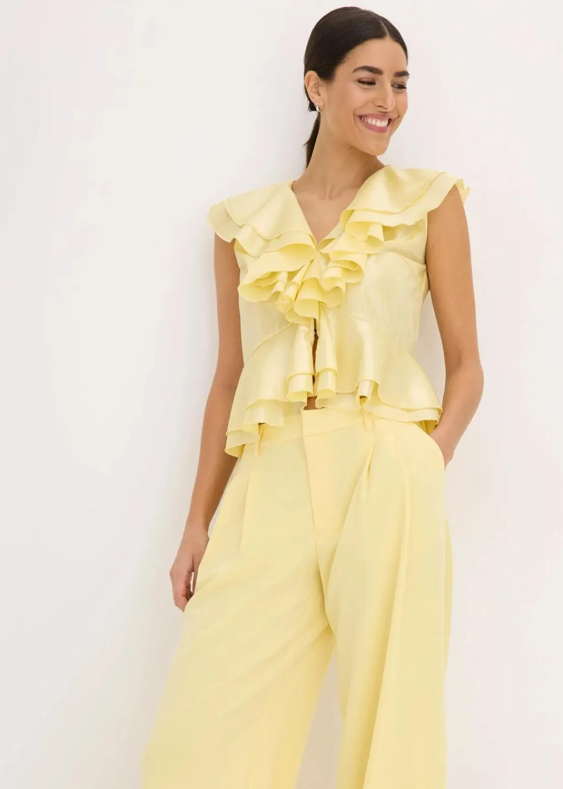 bonprix Bekleidung·Kleider|Festliche Mode^Marlenehose hellgelb