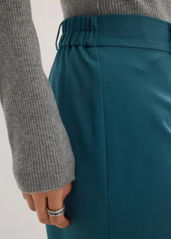 bonprix Kurzgrößen|Bekleidung·Kleider^Marlenehose mit Bequembund pfeffergrün