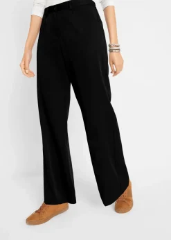bonprix Hosen|Kurzgrößen^Marlenehose mit Bequembund schwarz