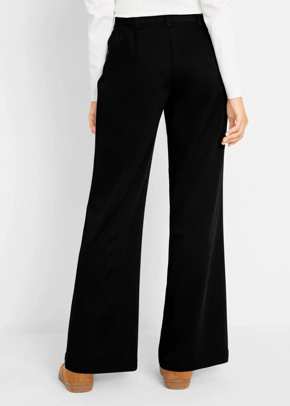 bonprix Hosen|Kurzgrößen^Marlenehose mit Bequembund schwarz
