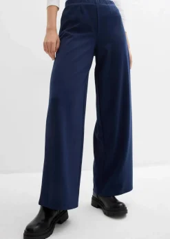 bonprix Hosen|Bekleidung·Kleider^Marlenehose aus bequemen Punto di Roma dunkelblau