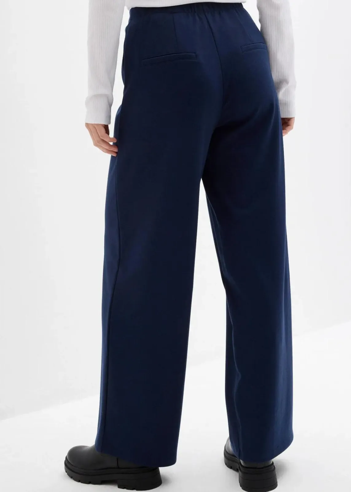 bonprix Hosen|Bekleidung·Kleider^Marlenehose aus bequemen Punto di Roma dunkelblau