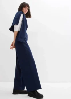 bonprix Hosen|Bekleidung·Kleider^Marlenehose aus bequemen Punto di Roma dunkelblau