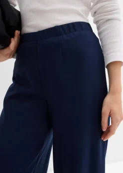bonprix Hosen|Bekleidung·Kleider^Marlenehose aus bequemen Punto di Roma dunkelblau
