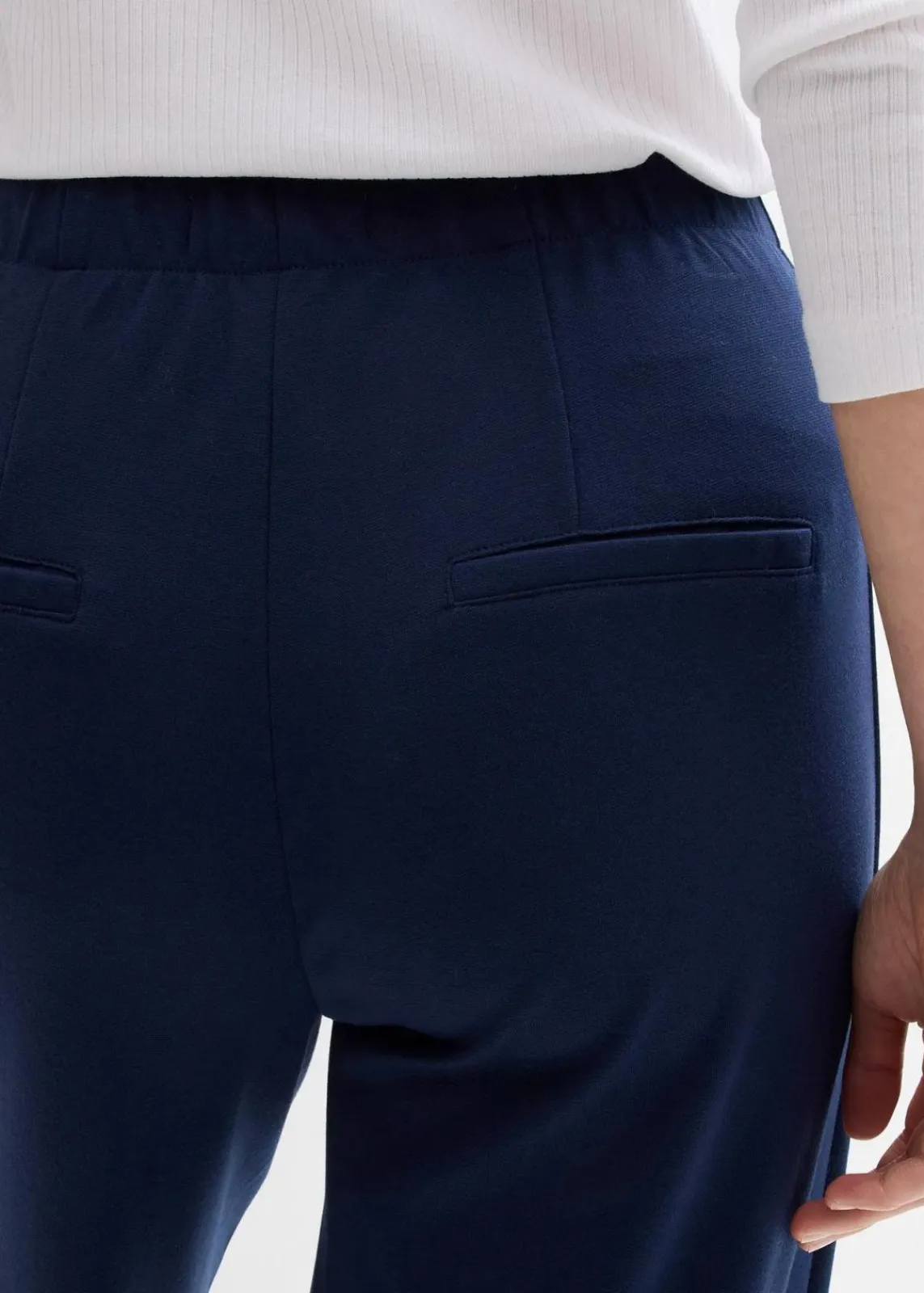 bonprix Hosen|Bekleidung·Kleider^Marlenehose aus bequemen Punto di Roma dunkelblau