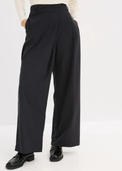 bonprix Bekleidung·Kleider|Hosen^Marlenehose aus fließendem Viskose-Mix schwarz