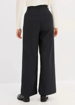 bonprix Bekleidung·Kleider|Hosen^Marlenehose aus fließendem Viskose-Mix schwarz