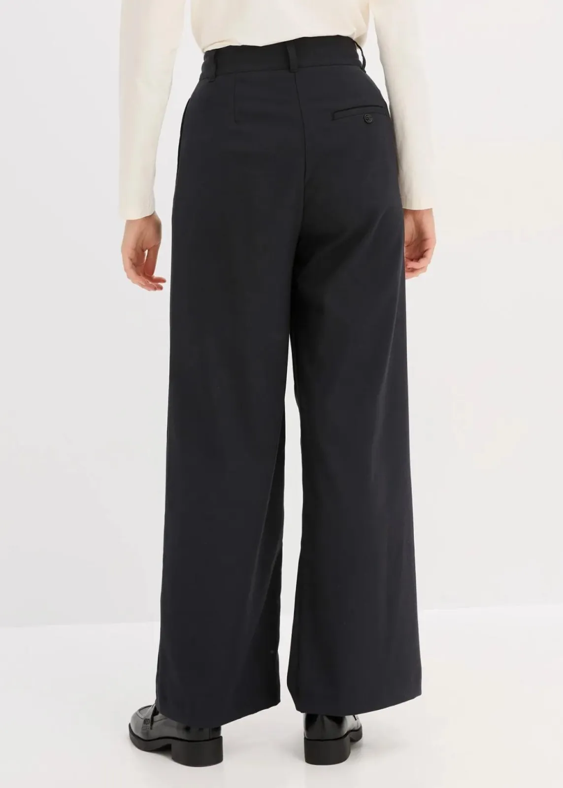 bonprix Bekleidung·Kleider|Hosen^Marlenehose aus fließendem Viskose-Mix schwarz